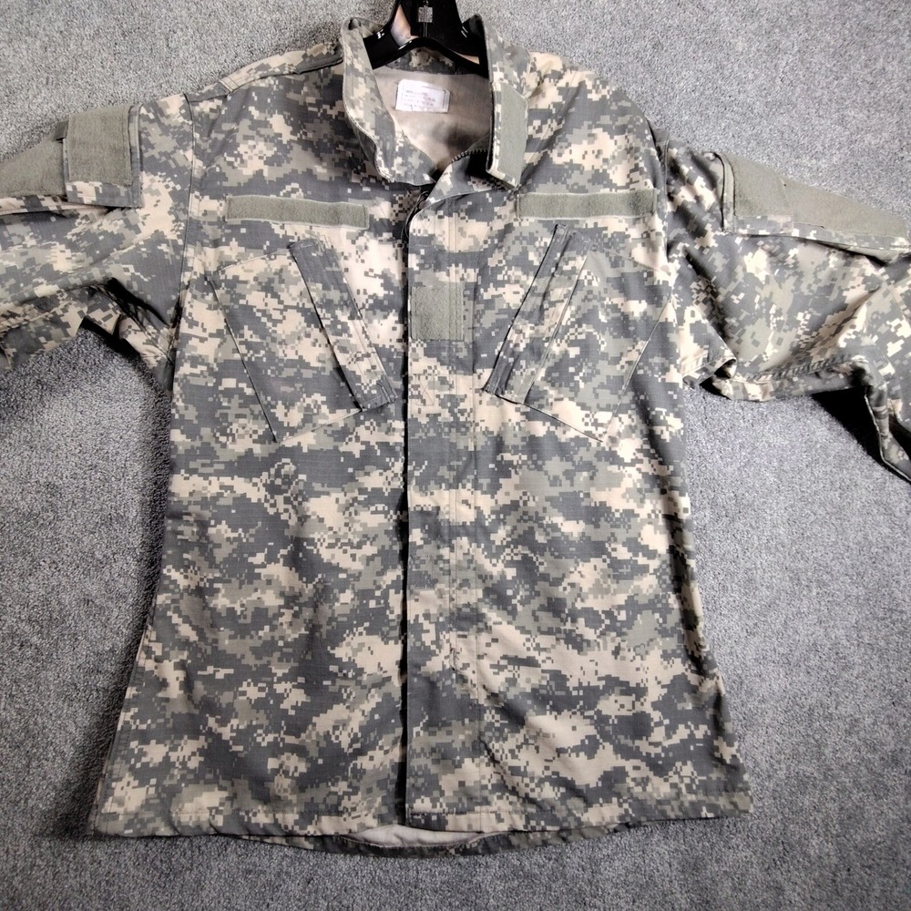 Army Combat Uniform ACU Shirt Military Digital Camo Button Up Small Long